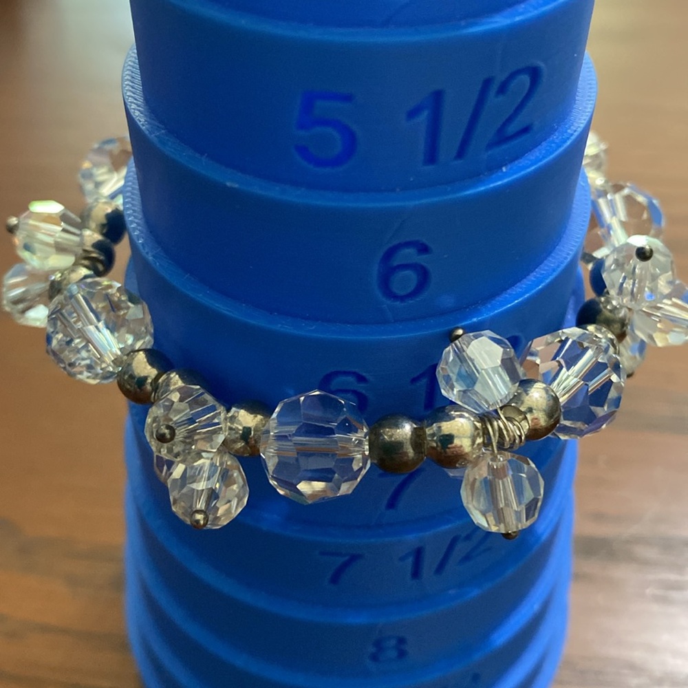10/$10 Crystal Glass Beaded Bracelet with Silver Accents - Picture 3 of 3